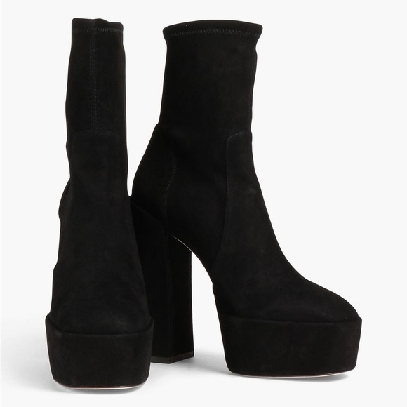 STUART WEITZMAN Skyhigh suede platform ankle boots - Picture 1 of 9